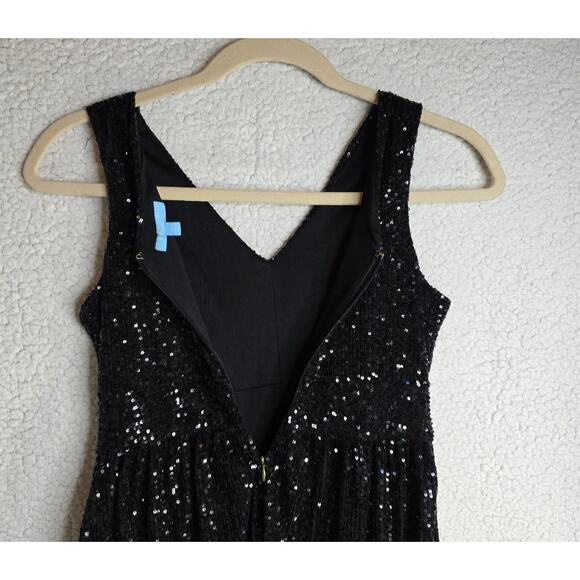 Draper James Sz6 Black V neck Sequin below Knee Double layers dress. Sparkling - Picture 13 of 13